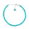 GEMKORA Natural Real Turquoise Crystals Bracelet, 3mm Best Grade Plain