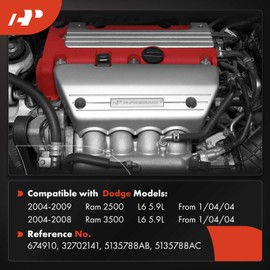 A-Premium Exhaust Manifold Kit W/Gaskets, Nuts, Bolts & Flange [5.9L] Compatible with Dodge Ram 2500 2004-2009, Ram 3500 2004-2008