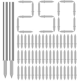 250pcs Skirting Board Nails, Double Head Skirting Thread Seamless Nail, Equipped with Nail Specific Sleeve Tool, Hidden Nails, Skirting Line Special Hidden Nails for Furniture Sofa Headboards