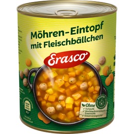 ERASCO Carrot Stew with Meatballs (1 x 800 g), Ready in Around 5 Minutes - With Ripening Vegetables - No Frills - Simply Delicious