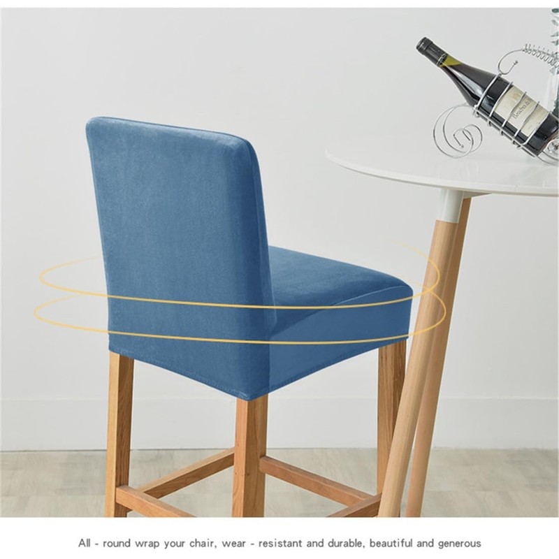 2 Pack Stretch High Barstool Slipcovers with Back Bar Stool