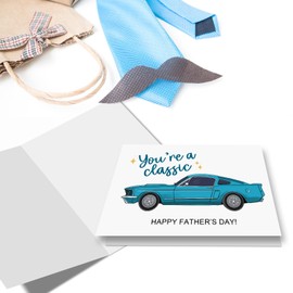 Nchigedy Retro Car Fathers Day Card for Him, Funny Father's Day Card for Husband Dad Grandpa, You're a Classic