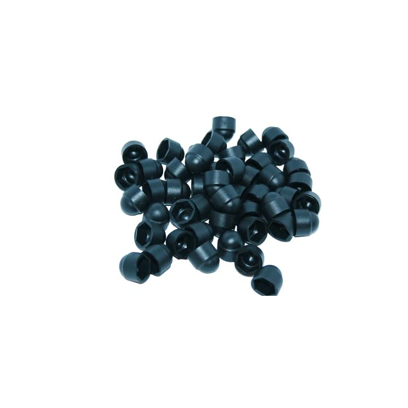 M6-10mm 100 PCS Black Plastic Dome Hex Head Bolt Nut