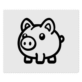 2 x 'Piggy Bank' Microfibre Lens/Glasses Cleaning Cloths (LC00027445)