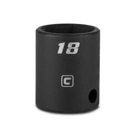 Capri Tools CP53018 18 mm Shallow Impact Socket, 3/8-Inch Drive, 6-Point, Metric