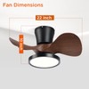 ocioc Quiet Ceiling Fan with LED Light 22 inch Large