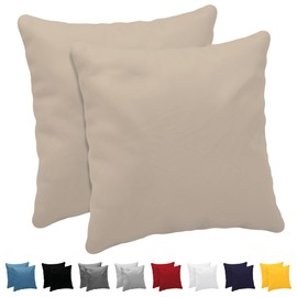 Dreamzie Pillowcases, 40 x 40 cm (Set of 2), 100% Jersey Cotton, 150 g/m², Beige, for 40 x 40 cm Cushions, Resistant and Hypoallergenic