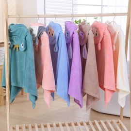 Kids Hooded Beach & Bath Towel Robe - Baby & Children's Swim Poncho a3 Baby Monkey + 70x140 3ea