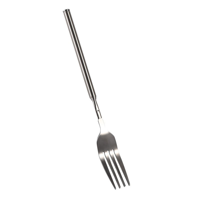 Extendable Fork, Stainless Steel BBQ Telescopic Forks, 8.7-25.4Inch Dessert Fork