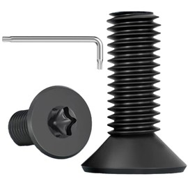 ORTAVA Pack of 20 M6 x 12 Countersunk Screws Torx Screws Black Countersunk Head Stainless Steel A2 V2A Black Oxide Machine Screws with Torx Key for Machine Equipment and Home Furniture