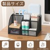 デスクオーガナイザー ペン立て メタルメッシュ 引き出し付き 7格 卓上収納 小物入れ リモコンスタンド 文房具収納 スチール製