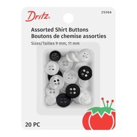 Dritz, Surtido, 9 y 11 mm, 20 botones de camisa, cuenta