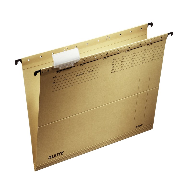 Leitz Alpha 1915-00-00 A4 Suspension File, Natural Brown Pack of