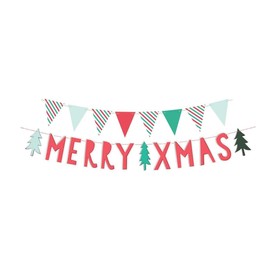 Decoration Set Banner 'Merry Christmas' Party Chain Merry Christmas Decoration Garland and Bunting Red Green