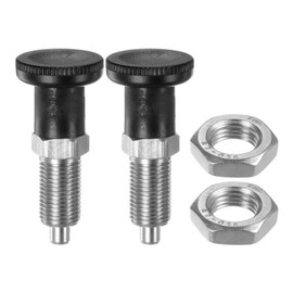 sourcing map 2pcs Push Fit Ball Nose Spring Plunger M10x1Thread .5mm Pin Dia Stainless Steel Return Knob Plunger Non-Locking Retractable Index Plunger for Industrial Equipment