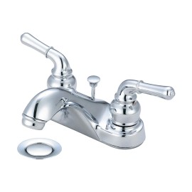 Olympia Faucet Lavatory Olympia L-7240 Chrome Two-Handle Centerset With Pop-Up Drain