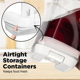 Shazo 6 PC 1.2L Airtight Food Storage Containers with Lids - BPA Free Clear Plastic Storage Containers with Easy Lock Lids for Kitchen & Pantry Organization - Snacks, Pasta and Cereal Containers