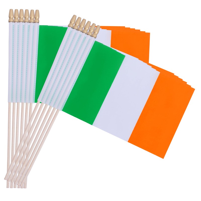 TSMD Ireland Stick Flag Irish Small Mini Hand Held Flags,5x8