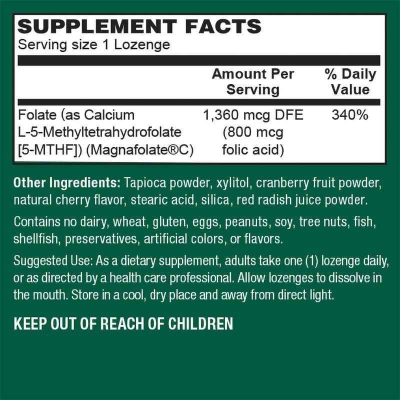 PlantFusion Vegan High Potency Methylfolate 5-MTHF – Fast Acting Sublingual