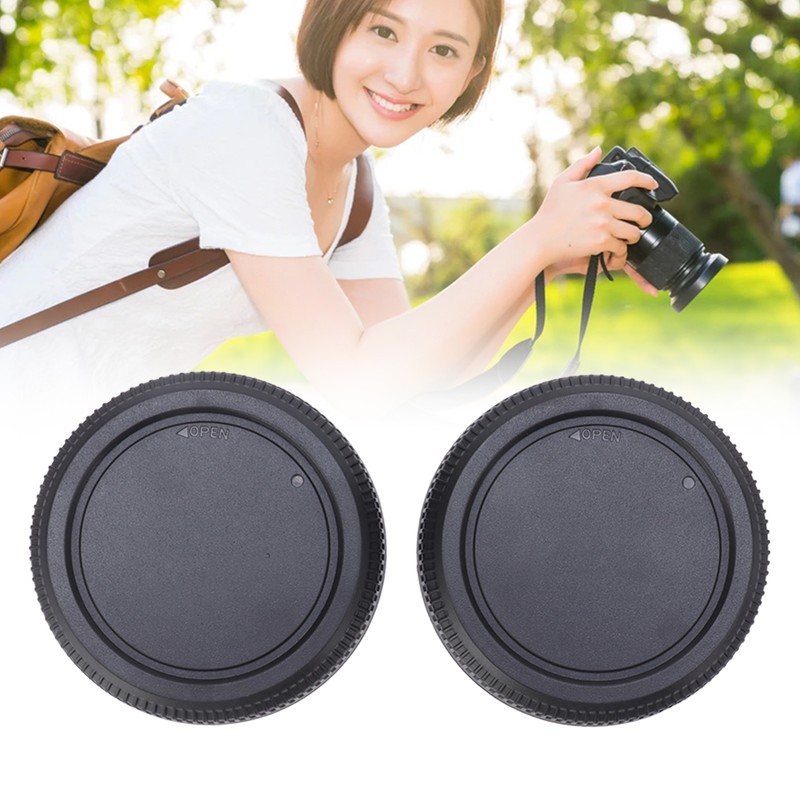 2PCS Lens Rear Caps ABS Plastic Snap On Lens Back