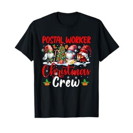 Postal Worker Christmas Crew Three Gnomes Proud Job T-Shirt