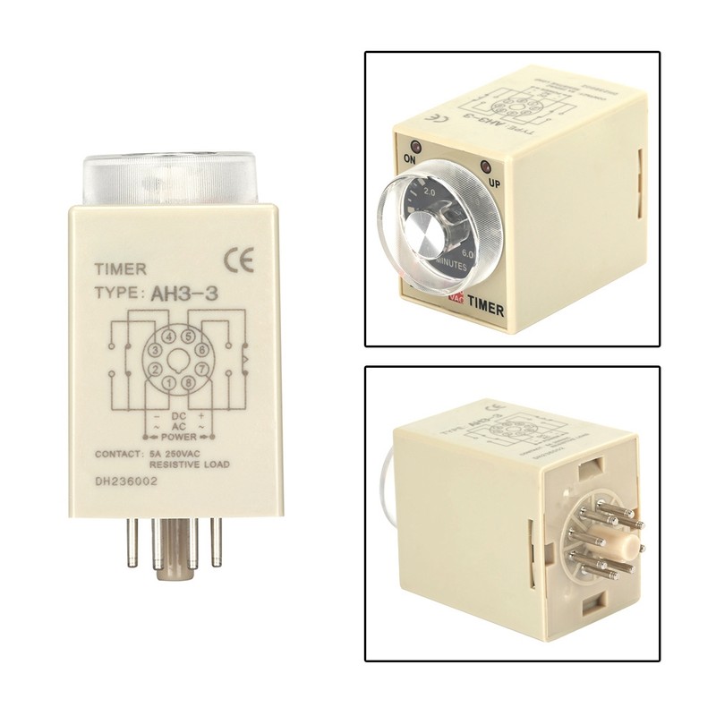 220VAC 6 Minutes Power On Delay Timer Time Relay AH3-3(6M)