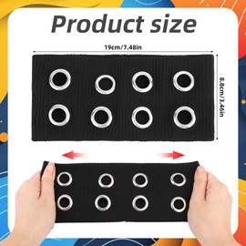 lasuroa Women Hollow Out Eyelets Elastic Headband, Wide Eyelet Headband Stylish Punk Hairband for Women Hair Accessories for Yoga Workout Running (Black)