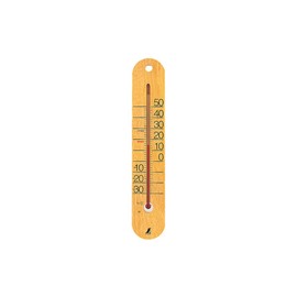 Shinwa Sokutei M-023 48481 Thermometer, Analog, Wall Mounted, Wood