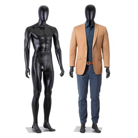 ZENY Male Form Mannequin Full Body with Adjustable Posture, 73 Inches Male Mannequin Model Stand for Retail Clothing Shops, Black