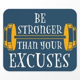 Fabulous Mauspad – Be Stronger Than Your Excuses Sport Fitness Bodybuilding Workout – (Maße 24 x 20 cm), Blau