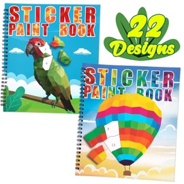 90shine 2PCS Sticker Books for Kids Ages 4-8 Pet Multicolor Themed Designs Party Gift Create 22 Pictures