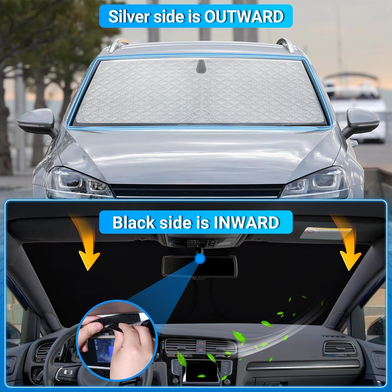 XCBYT Sun Protection Car Windscreen for Ford Fiesta 2017-2024, Thickened