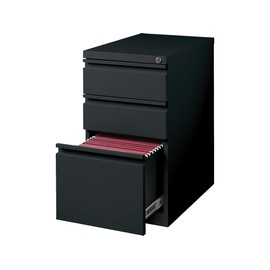 STAPLES 3-Drawer Vertical File Cabinet, Letter Size Documents, Lockable, 19.88" D x 15" W x 27.75" H, Black