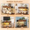 Furologee Console Table with Charging Station & 3 Fabric Drawers,