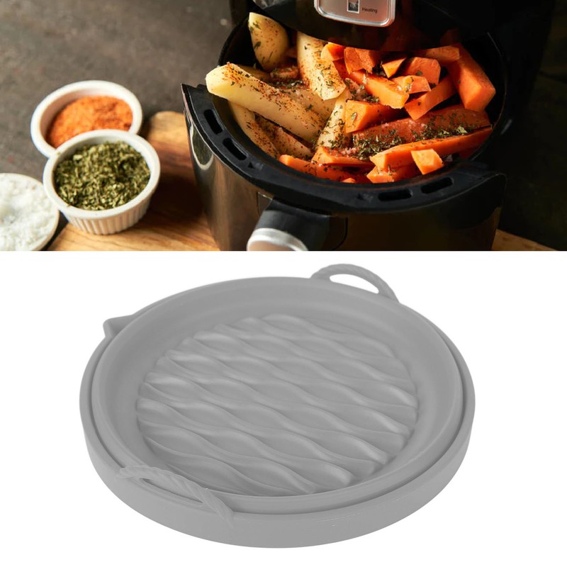 Fryer Silicone Liner Foldable Round Wavy Stripe Heat Resistant Reusable