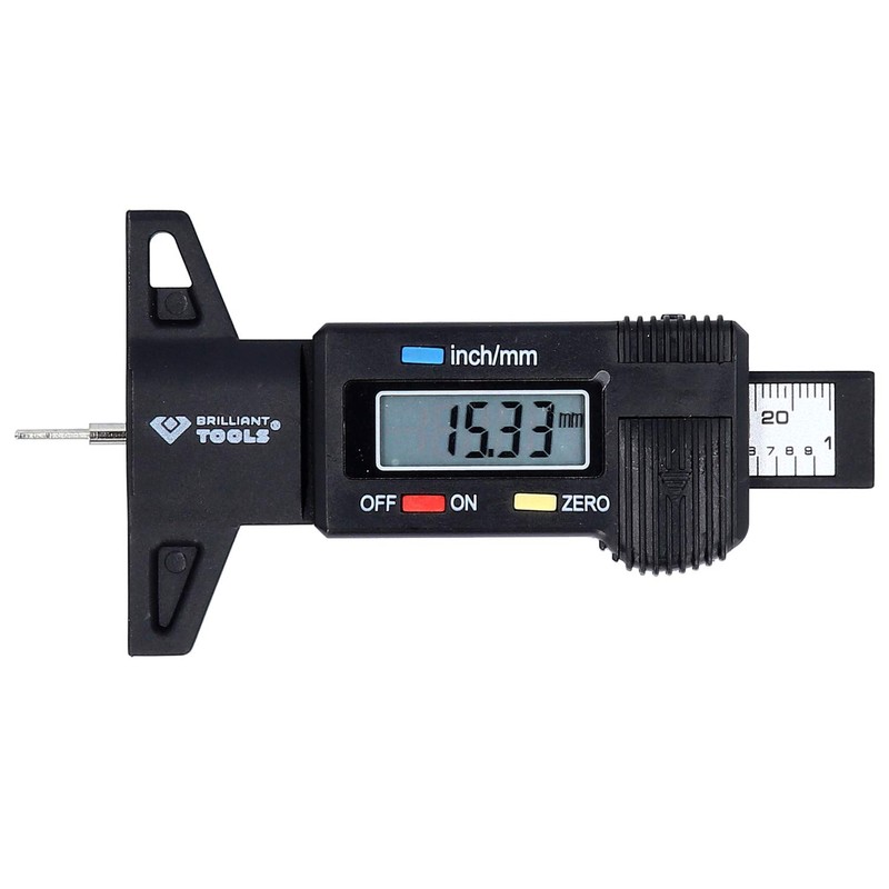 BRILLIANT TOOLS BT114903 Digital Depth Caliper, 0-25 mm [Powered by