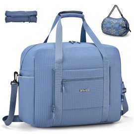 SPAHER Easyjet Airlines Cabin Bag 45x36x20 Foldable Travel Duffle Weekend Gym Bags for Women Waterproof Overnight Hospital Holdall Bag Handbag Large Carry on Underseat Hand Luggage Blue