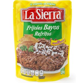 La Sierra Bayos Beans Refried Pouch 430g / Mexican Refried Beans in Pouch, Easy Cooking Mexican Frijoles, Microwaveable