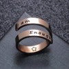 LucBuy Inspirational Rings, Stainless Steel Finger Ring Engraved Keep Going,