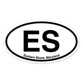 ES Eastern Shore Maryland Oval Vinyl Car Bumper Window Sticker 5" x 3"