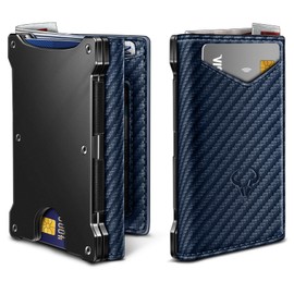 BULLIANT Men Wallet, Slim Front Pocket Leather Wallet Magnetic Closure for Gift Men,Expandable for 14Cards