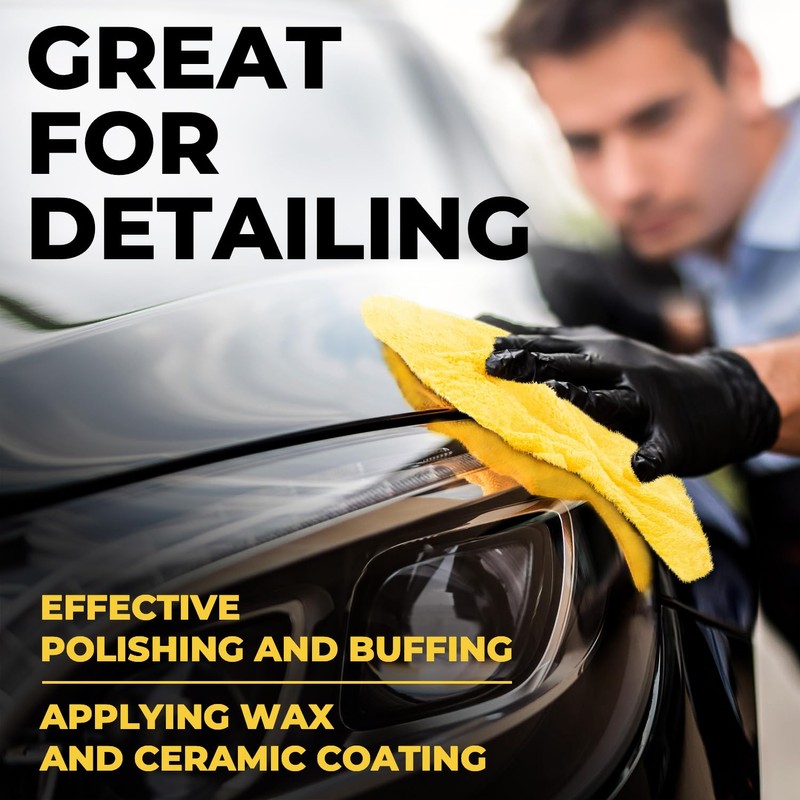 Edgeless Microfiber Towels for Cars – 6pk (12”x12”) - 540