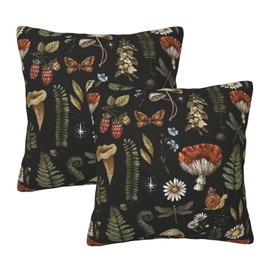 Wansin 20x20 Inch Pillow Covers Set of 2 Mushroom Throw Pillow Covers Decorative Pillow Cases Modern Home Decor for Sofa Couch Bed