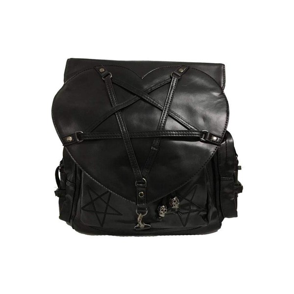 Lost Queen Jamie Heart Woven Pentagram Gothic Backpack Bag