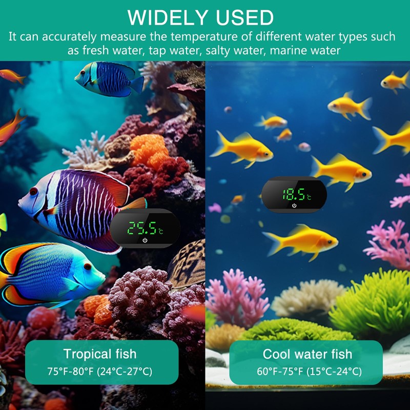 ORIA Aquarium Thermometer Digital, LED Display Fish Tank Thermometer, ℉/℃