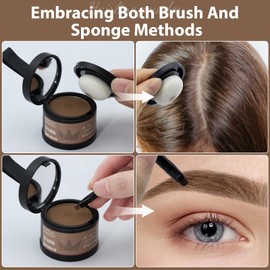 2 Pack Hairline Powder for Women and Men,Used to Root Touch Up Hair Color, Thinning Hair,Gray Hair Coverage and Bald Spots Coverage, Dark Brown