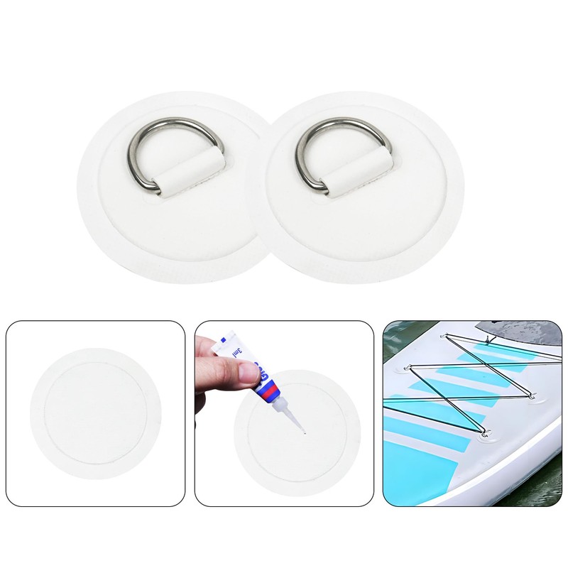 4 pezzi di toppe in PVC con anello D in