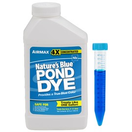 Airmax Nature's Blue Pond Dye 4X Concentrate for Outdoor Ponds & Lakes, Natural Pond Color & Beauty Enhancer, Swimming Safe Water Colorant, Easy Liquid Application, 1 Quart