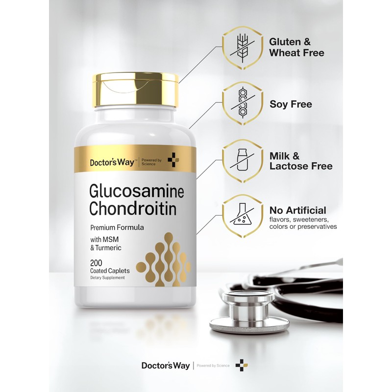 Doctor's Way Glucosamine Chondroitin MSM Turmeric | 200 Caplets |