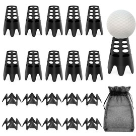 Sanchamy Golf Simulator Tees 20Pcs Plastic Golf Tees for Outdoor Indoor Home Training Practice Simulator Golf Tees Golf Mat Tees for Winter Turf Driving Range 10 Tall+10 Short+1 Mesh Bag-Black